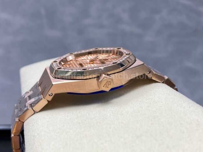 IPF Factory Audemars Piguet Royal Oak 15451OR.ZZ.1256OR.03 37mm Rose Gold Diamond Bezel Champagne Dial - Image 7
