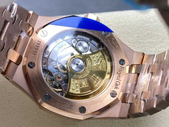 IPF Factory Audemars Piguet Royal Oak 15451OR.ZZ.1256OR.03 37mm Rose Gold Diamond Bezel Champagne Dial - Image 8