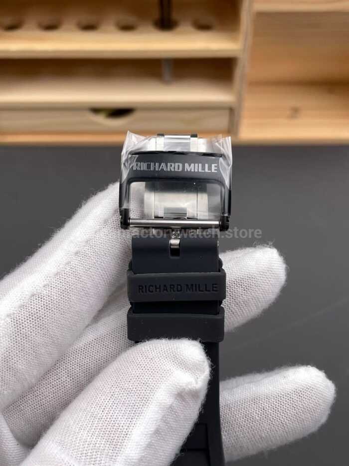 New Factory Richard Mille RM 35-01 42.7mm Black Carbon Fiber Black Rubber Strap Skeletonized Dial - Image 8