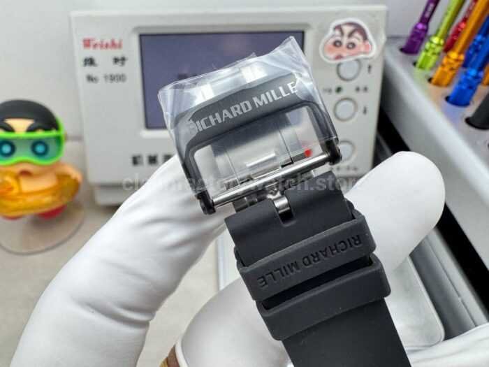 New Factory Richard Mille RM 35-02 44.5mm Black Carbon Fiber Black Rubber Strap Black Skeletonized Dial - Image 7