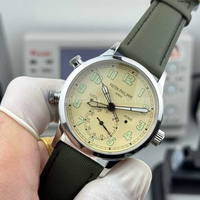 3K Factory Patek Philippe Calatrava Pilot Travel Time 5524G-010 White Gold White Dial - Image 4