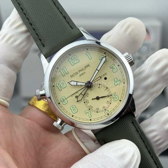 3K Factory Patek Philippe Calatrava Pilot Travel Time 5524G-010 White Gold White Dial - Image 3