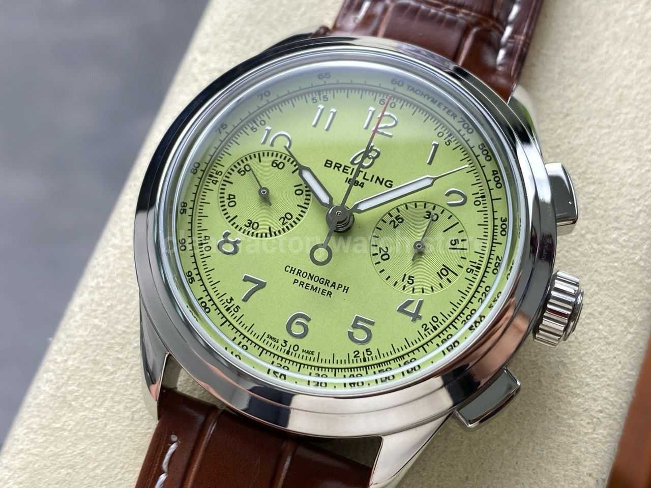 Breitling Premier replica leather strap guide Super Clone Watch,Clean Factory Watch