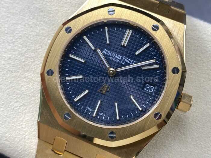 IPF Factory Audemars Piguet Royal Oak Jumbo 15202BA.OO.1240BA.01 39mm Full Yellow Gold Blue Dial - Image 3