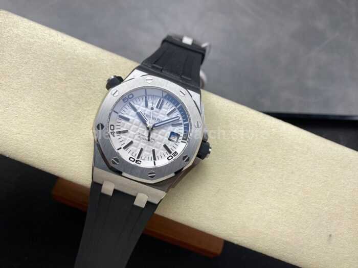 IPF Factory Audemars Piguet Royal Oak Offshore Diver 15710ST.OO.A002CA.02 42mm Black Rubber Strap White Dial - Image 4