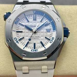 IPF Factory Audemars Piguet Royal Oak Offshore Diver 15710ST 42mm white rubber strap white dial replica watch