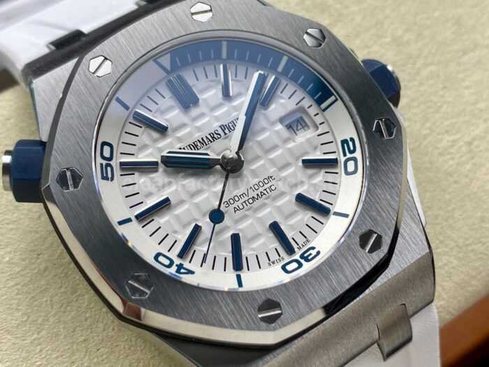 IPF Factory Audemars Piguet Royal Oak Offshore Diver 15710ST.OO.A002CA.02 42mm White Rubber Strap White Dial - Image 2
