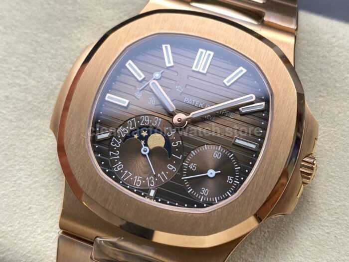 OME Factory Patek Philippe Nautilus 5712/1R Full Rose Gold Brown Dial - Image 3