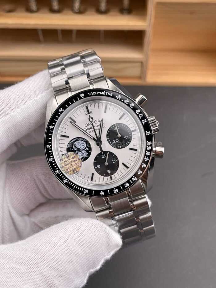 OS Factory Omega Speedmaster Silver Snoopy Award 310.32.42.50.02.001 42mm Full Steel Black Ceramic White Dial - Image 2