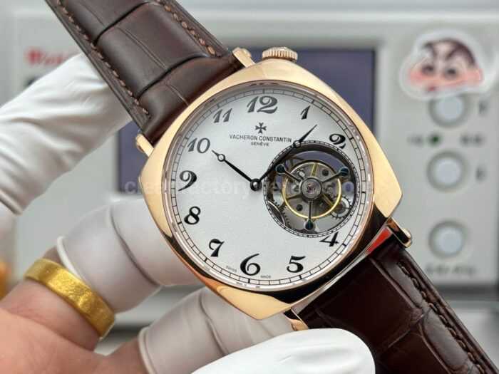 RMS Factory Vacheron Constantin Historiques American 1921 Tourbillon Brown Leather Strap Rose Gold Brown Dial - Image 3