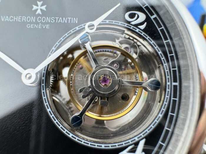 RMS Factory Vacheron Constantin Historiques American 1921 Tourbillon Leather Strap White Gold Black Dial - Image 5
