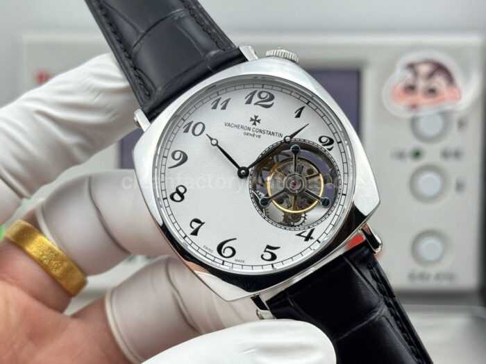 RMS Factory Vacheron Constantin Historiques American 1921 Tourbillon White Gold Leather Strap White Dial - Image 3