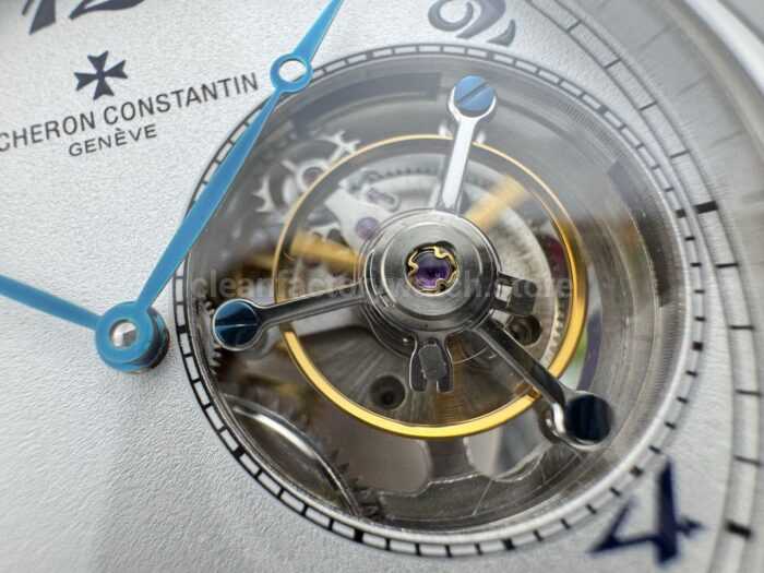RMS Factory Vacheron Constantin Historiques American 1921 Tourbillon Blue Leather Strap White Gold White Dial - Image 5