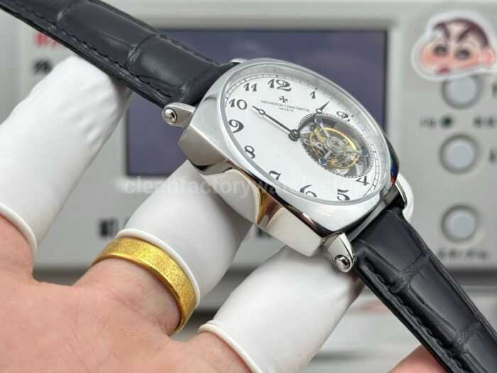 RMS Factory Vacheron Constantin Historiques American 1921 Tourbillon White Gold Leather Strap White Dial - Image 6