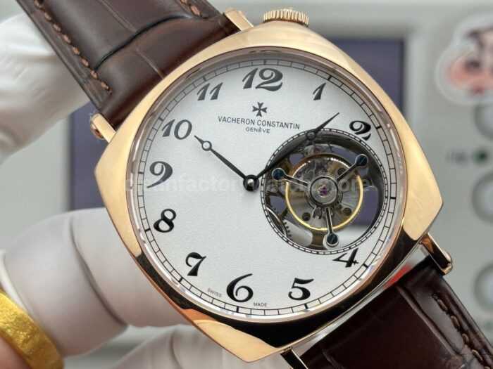 RMS Factory Vacheron Constantin Historiques American 1921 Tourbillon Brown Leather Strap Rose Gold Brown Dial - Image 2