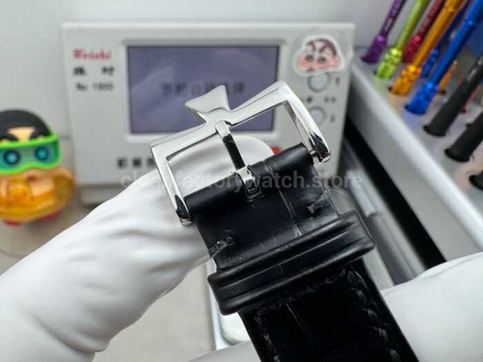 RMS Factory Vacheron Constantin Historiques American 1921 Tourbillon Leather Strap White Gold Black Dial - Image 9