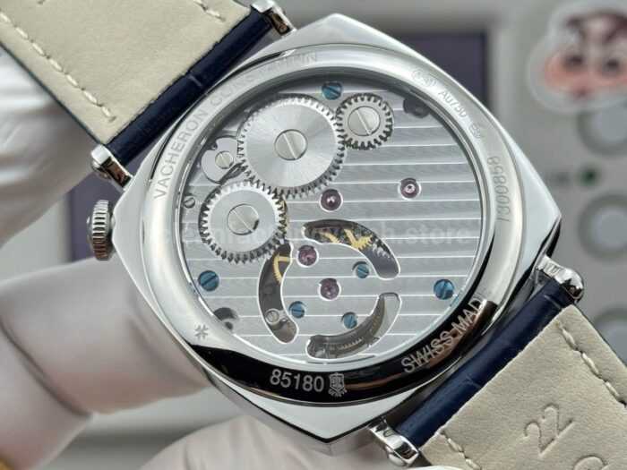 RMS Factory Vacheron Constantin Historiques American 1921 Tourbillon Blue Leather Strap White Gold White Dial - Image 8
