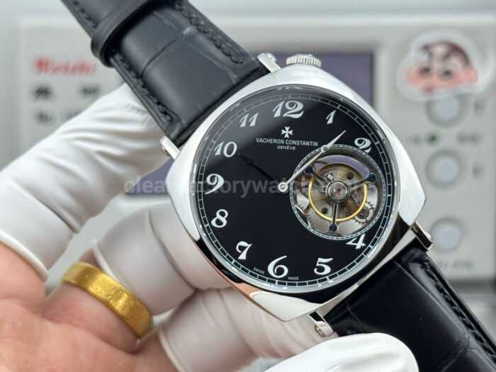 RMS Factory Vacheron Constantin Historiques American 1921 Tourbillon Leather Strap White Gold Black Dial - Image 3