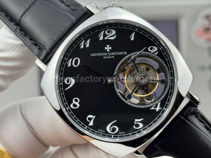 RMS Factory Vacheron Constantin Historiques American 1921 Tourbillon Leather Strap White Gold Black Dial - Image 2