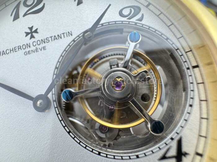 RMS Factory Vacheron Constantin Historiques American 1921 Tourbillon Leather Strap Yellow Gold White Dial - Image 5