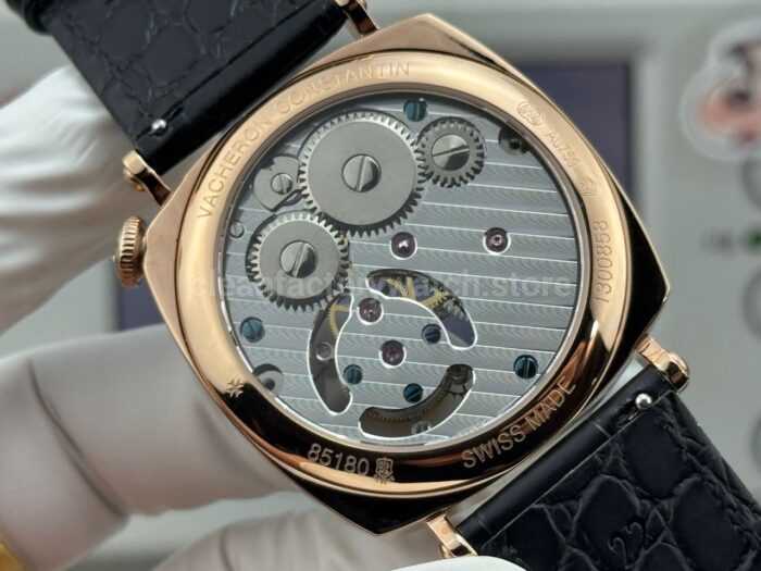 RMS Factory Vacheron Constantin Historiques American 1921 Tourbillon Rose Gold Leather Strap Black Dial - Image 8