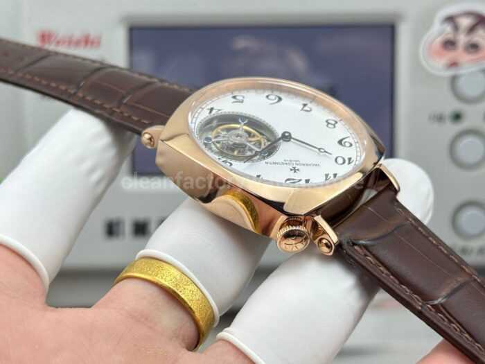 RMS Factory Vacheron Constantin Historiques American 1921 Tourbillon Brown Leather Strap Rose Gold Brown Dial - Image 7