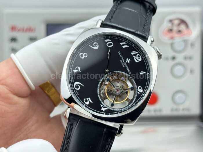 RMS Factory Vacheron Constantin Historiques American 1921 Tourbillon Leather Strap White Gold Black Dial - Image 4