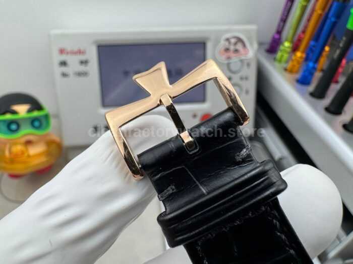 RMS Factory Vacheron Constantin Historiques American 1921 Tourbillon Rose Gold Leather Strap Black Dial - Image 9