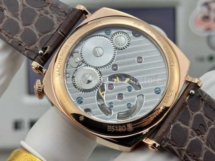 RMS Factory Vacheron Constantin Historiques American 1921 Tourbillon Brown Leather Strap Rose Gold Brown Dial - Image 8