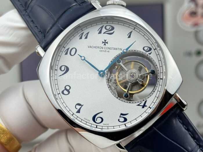 RMS Factory Vacheron Constantin Historiques American 1921 Tourbillon Blue Leather Strap White Gold White Dial - Image 2