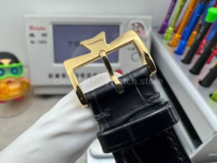 RMS Factory Vacheron Constantin Historiques American 1921 Tourbillon Yellow Gold Leather Strap Black Dial - Image 9