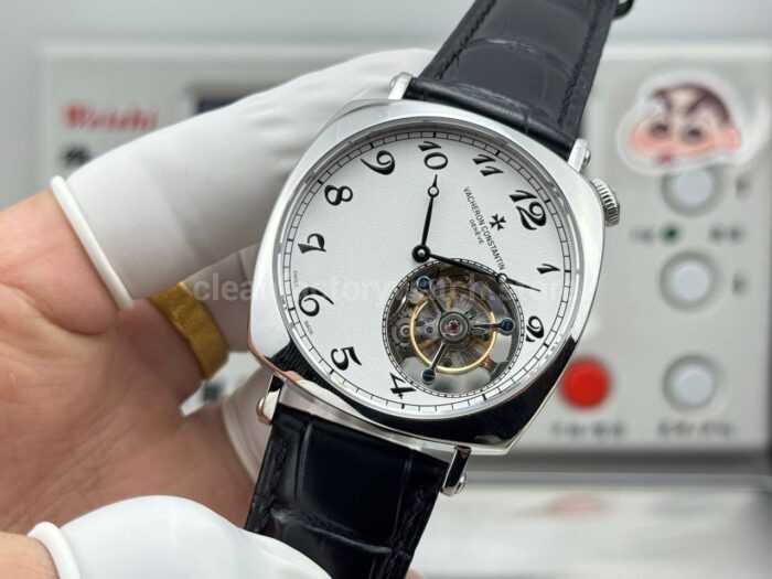 RMS Factory Vacheron Constantin Historiques American 1921 Tourbillon White Gold Leather Strap White Dial - Image 4