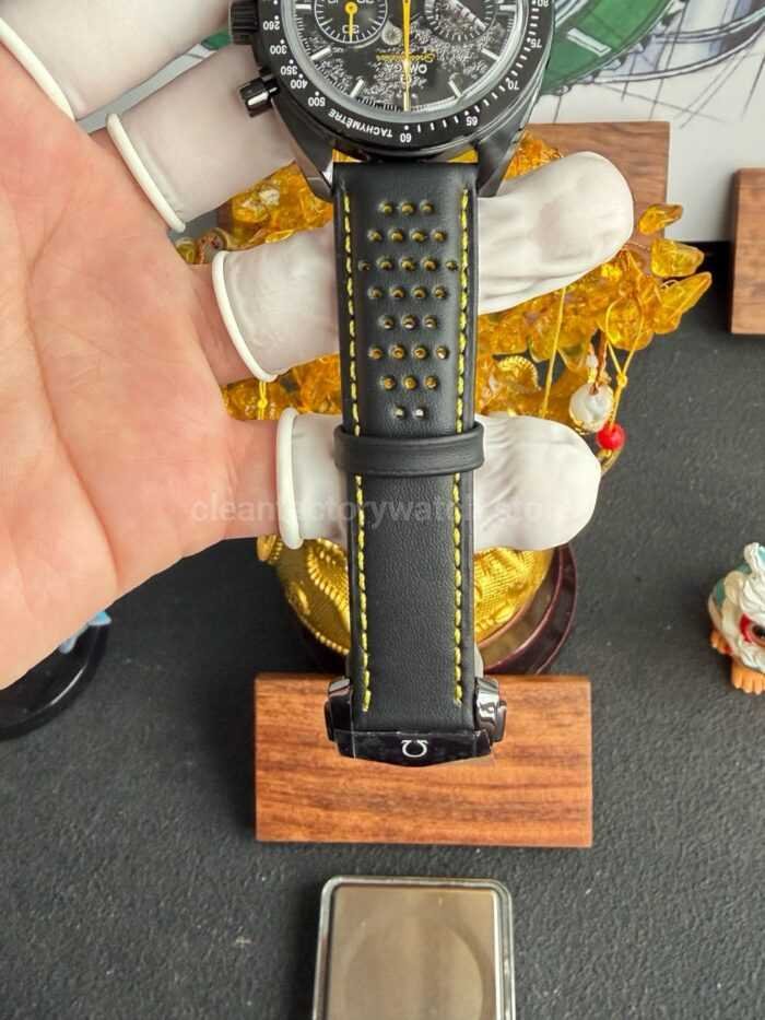 SMF Factory Omega Speedmaster Dark Side Of The Moon 310.92.44.50.01.001 44.25mm Ceramic Leather Strap Black Dial - Image 7