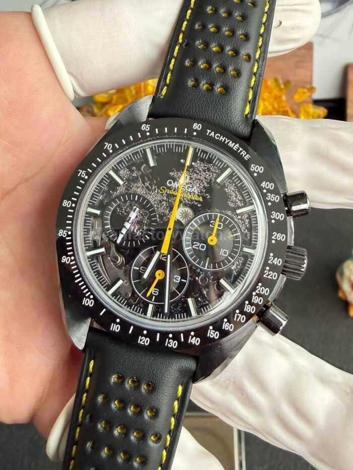 SMF Factory Omega Speedmaster Dark Side Of The Moon 310.92.44.50.01.001 44.25mm Ceramic Leather Strap Black Dial - Image 3