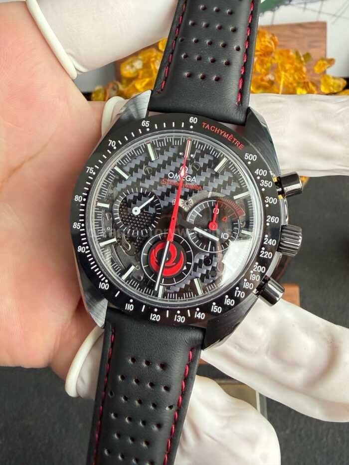 SMF Factory Omega Speedmaster Dark Side Of The Moon 311.92.44.30.01.002 44.25mm Ceramic Leather Strap Black Dial - Image 3