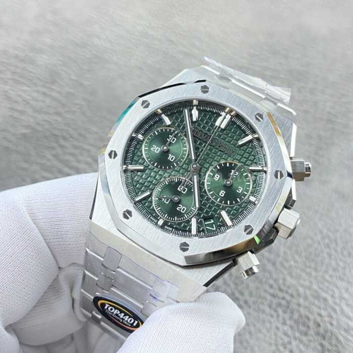 TOP Factory Audemars Piguet Royal Oak Chronograph 26240ST.OO.1320ST.08 41mm Full Steel Green Dial - Image 3