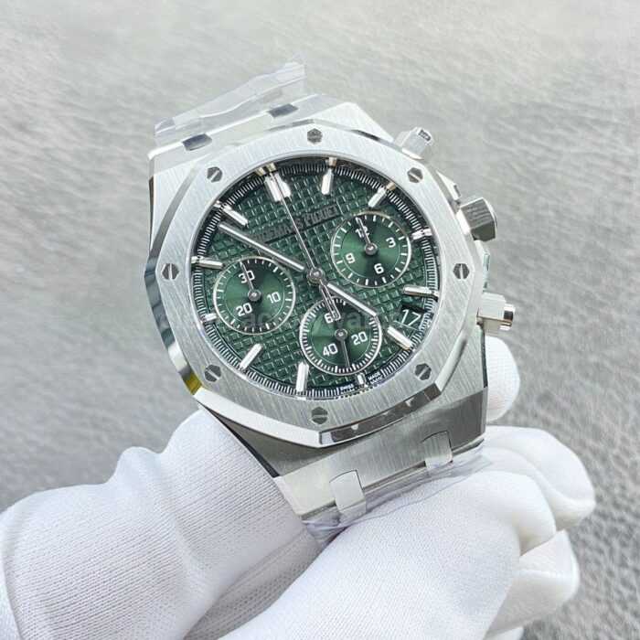 TOP Factory Audemars Piguet Royal Oak Chronograph 26240ST.OO.1320ST.08 41mm Full Steel Green Dial - Image 2