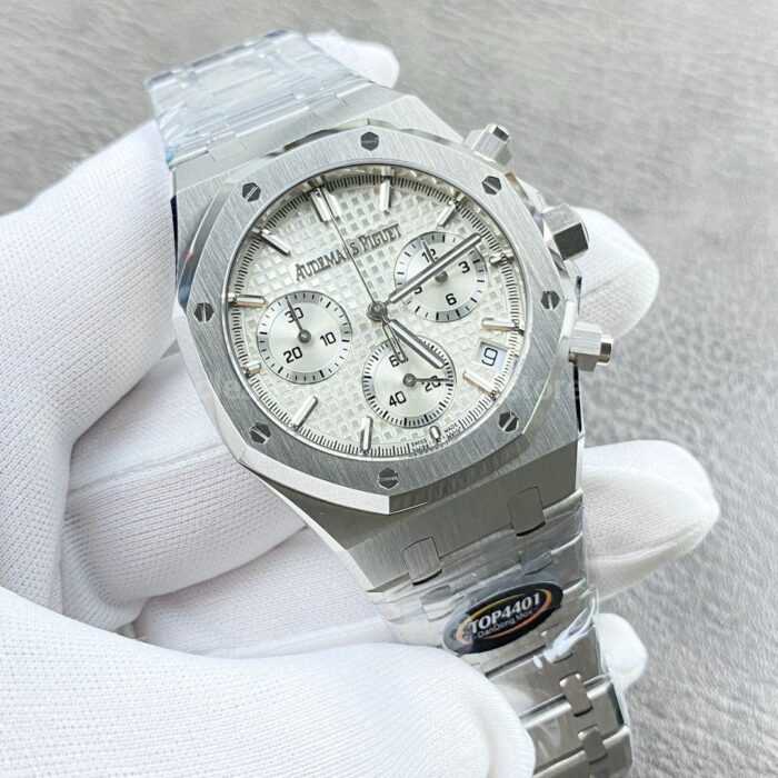 TOP Factory Audemars Piguet Royal Oak Chronograph 26240ST.OO.1320ST.03 41mm Full Steel Silver Dial - Image 2