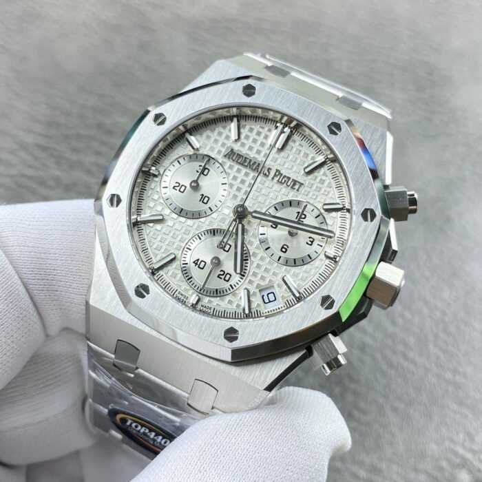 TOP Factory Audemars Piguet Royal Oak Chronograph 26240ST.OO.1320ST.03 41mm Full Steel Silver Dial - Image 3