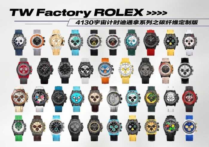 TW Factory Rolex Daytona 116500 40mm White Carbon Fiber Black Canvas Strap Grey Dial - Image 10