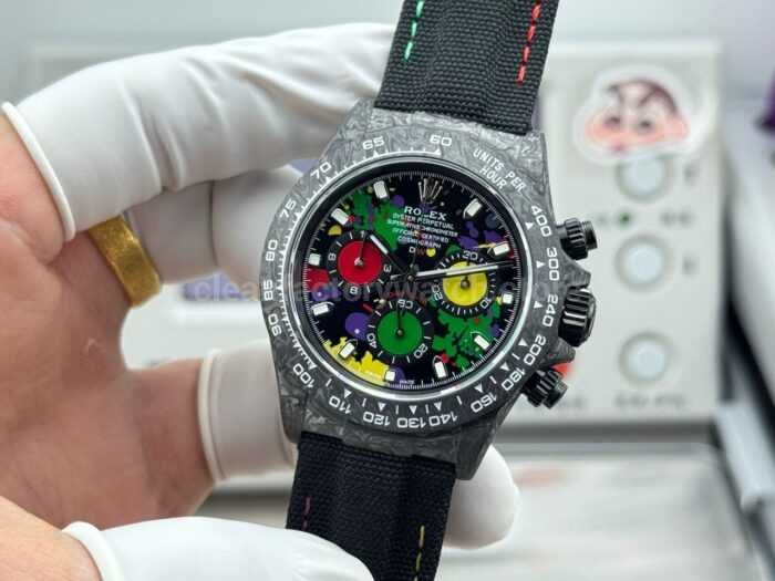 TW Factory Rolex Daytona 116500 40mm Carbon Fiber Black Canvas Strap Black Dial - Image 5