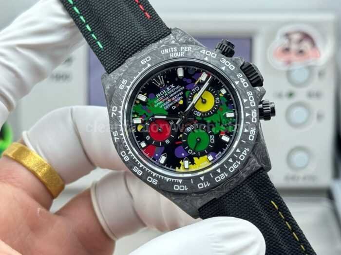 TW Factory Rolex Daytona 116500 40mm Carbon Fiber Black Canvas Strap Black Dial - Image 4