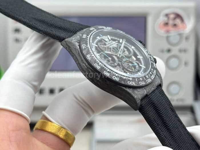 TW Factory Rolex Daytona 116500 40mm Carbon Fiber Black Canvas Strap Skeleton Dial - Image 6