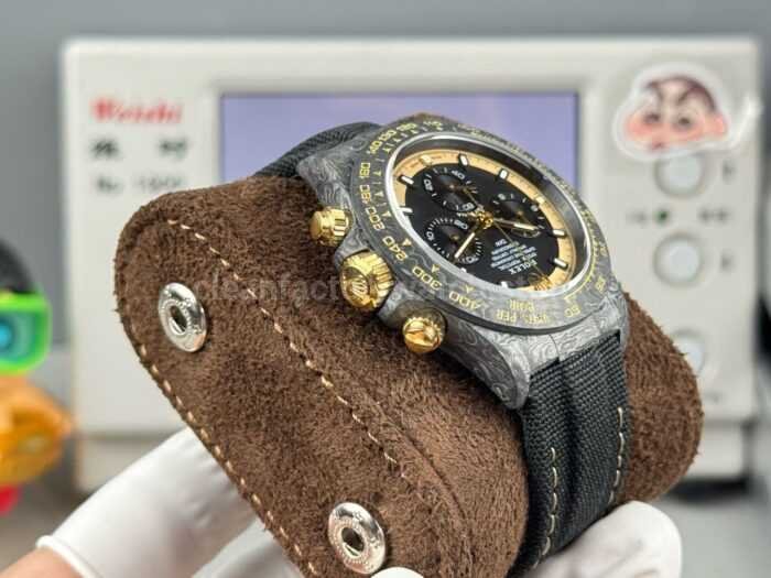 TW Factory Rolex Daytona 116500 40mm Carbon Fiber Black Canvas Strap Yellow Black Dial - Image 7
