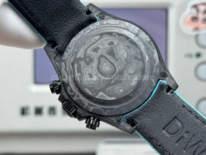 TW Factory Rolex Daytona 116500 40mm Carbon Fiber Light Blue Canvas Strap Skeleton Dial - Image 9