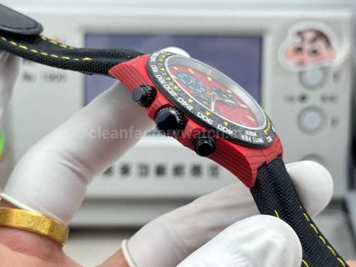 TW Factory Rolex Daytona 116500 40mm Red Carbon Fiber Black Canvas Strap Red Dial - Image 7