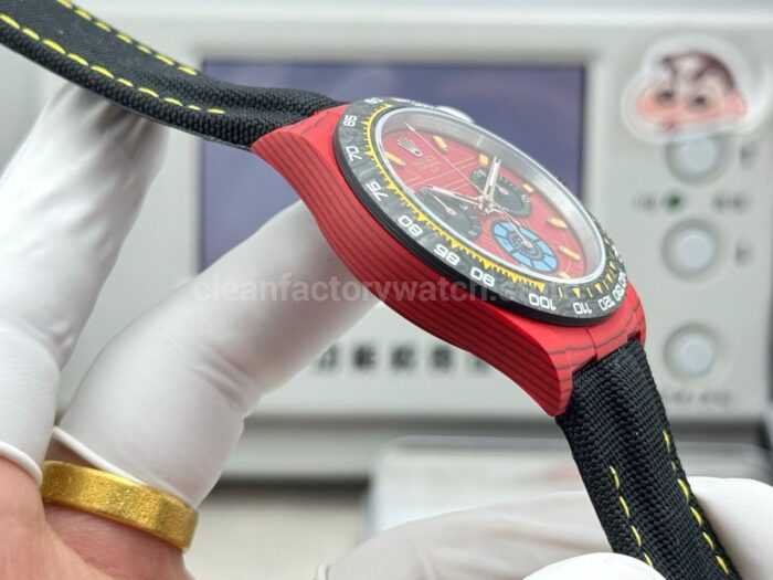 TW Factory Rolex Daytona 116500 40mm Red Carbon Fiber Black Canvas Strap Red Dial - Image 6