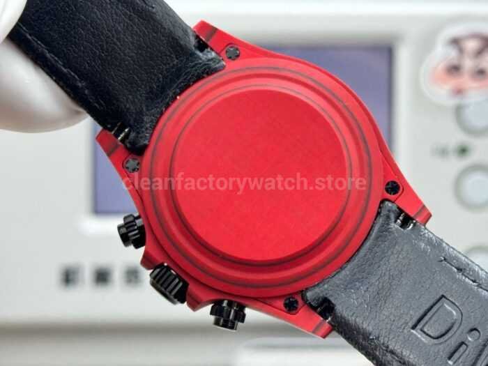 TW Factory Rolex Daytona 116500 40mm Red Carbon Fiber Black Canvas Strap Red Dial - Image 8