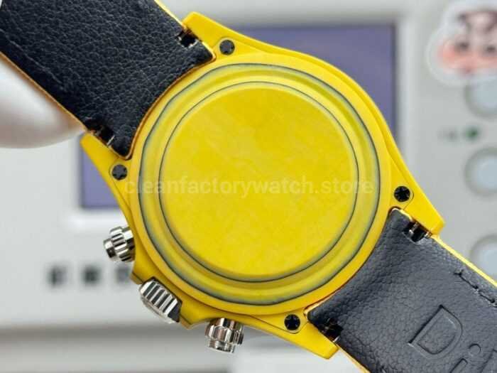TW Factory Rolex Daytona 116500 40mm Yellow Carbon Fiber Yellow Canvas Strap White Dial - Image 7