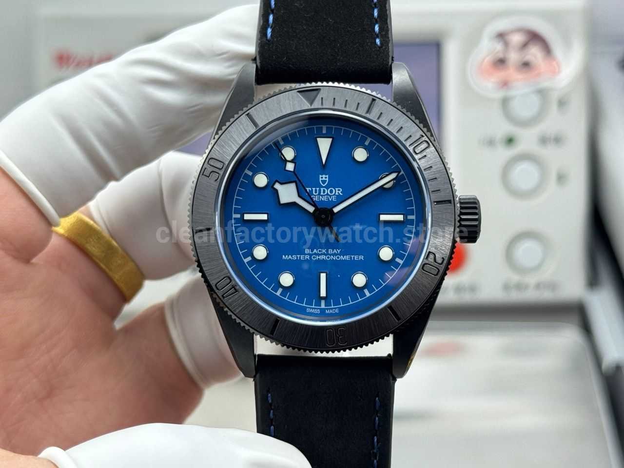 TW Factory Tudor Black Bay 79210C 41mm Leather Strap Blue Dial